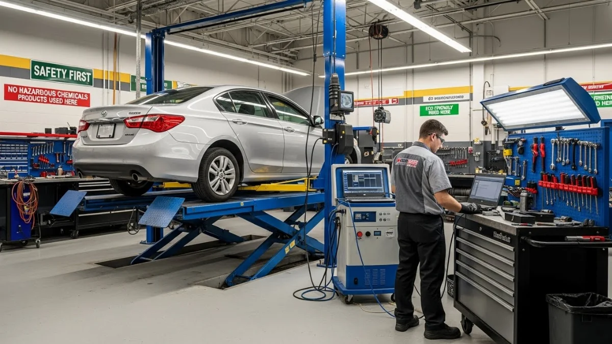 Thợ sơn xe sử dụng khẩu trang bảo hộ an toàn hóa chất