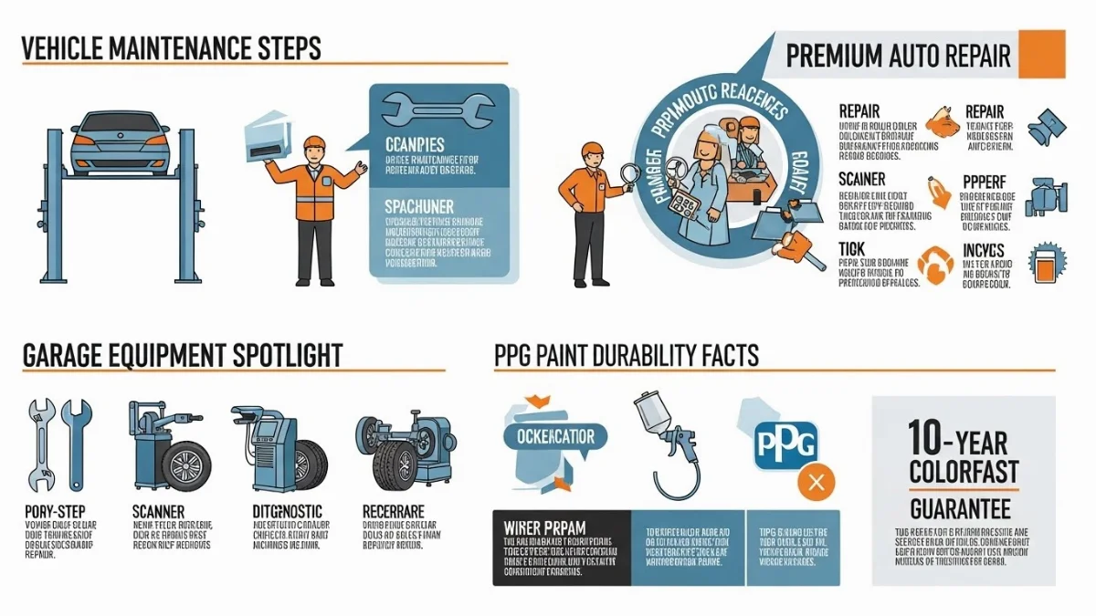 Thợ chuyên nghiệp đang thực hiện quy trình sơn xe với sản phẩm PPG