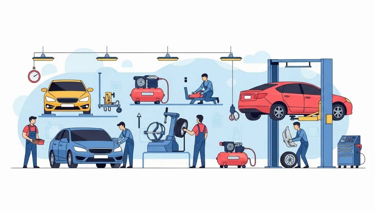 Thiết bị làm lốp ô tô chuyên nghiệp và máy tháo vỏ tự động