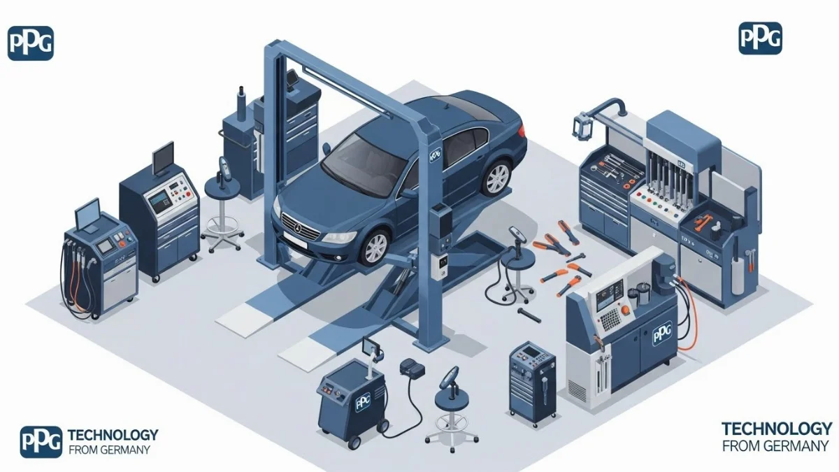 Quy trình sử dụng vật tư đồng sơn ô tô chuyên nghiệp