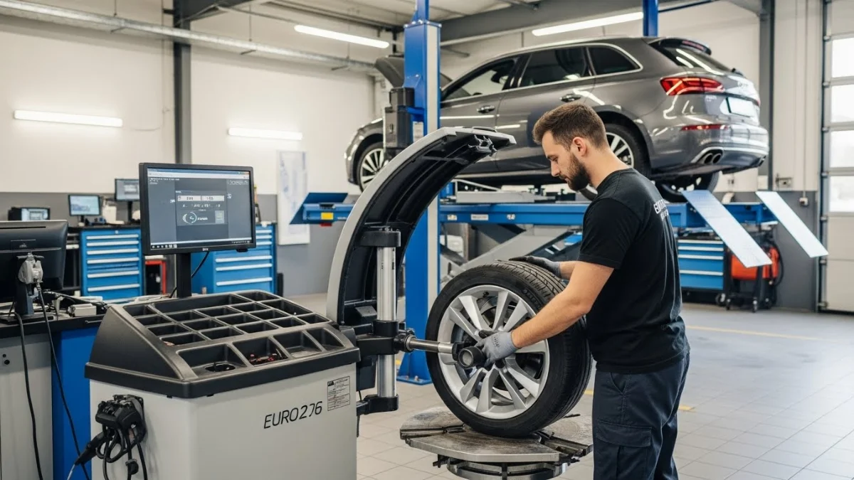 Kiểm tra bánh xe ô tô trước khi dán chì cân bằng