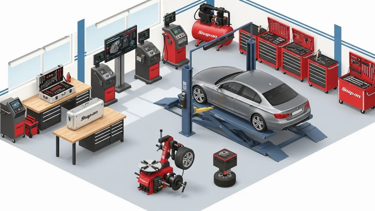 Nội thất vali Snap-on với các dụng cụ được sắp xếp gọn gàng