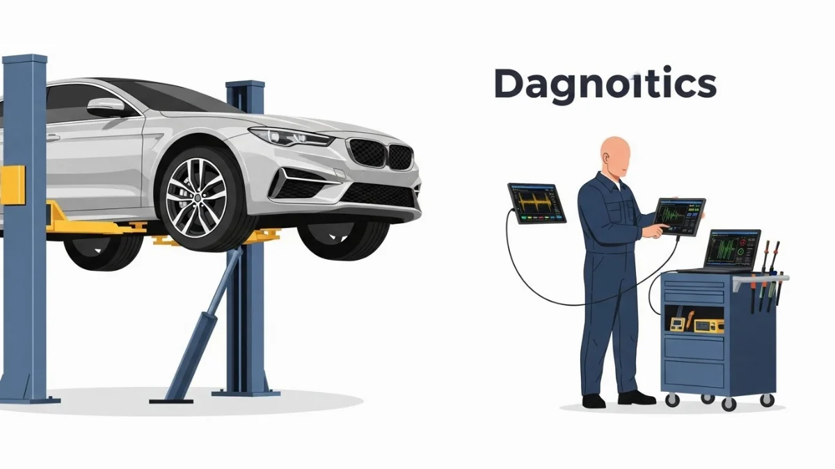 Kỹ thuật viên đang pha sơn ô tô bằng cân điện tử đảm bảo độ chính xác