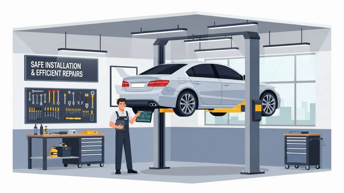 Quy trình cố định trụ cầu nâng bằng bu lông nở