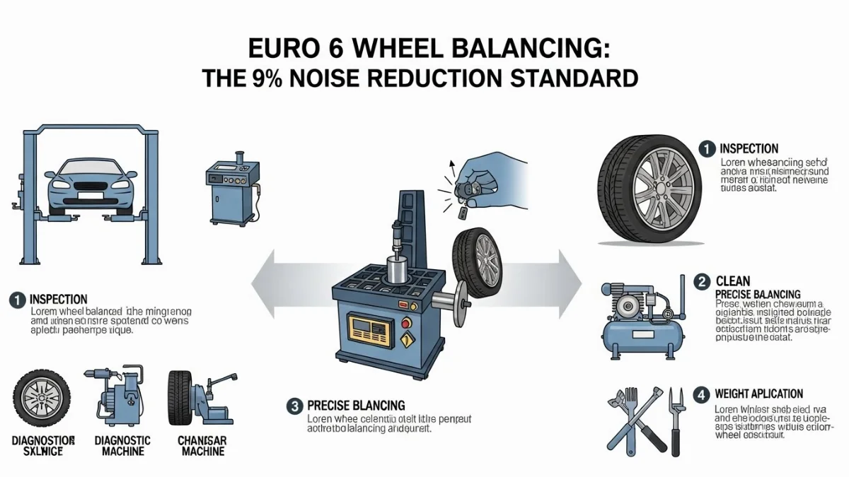 Bánh xe ô tô đã được dán chì cân bằng và kiểm tra kỹ lưỡng