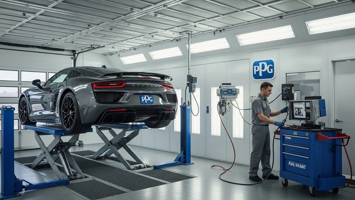 Công nghệ sơn xe ô tô hiện đại của PPG giúp bề mặt luôn bóng mịn